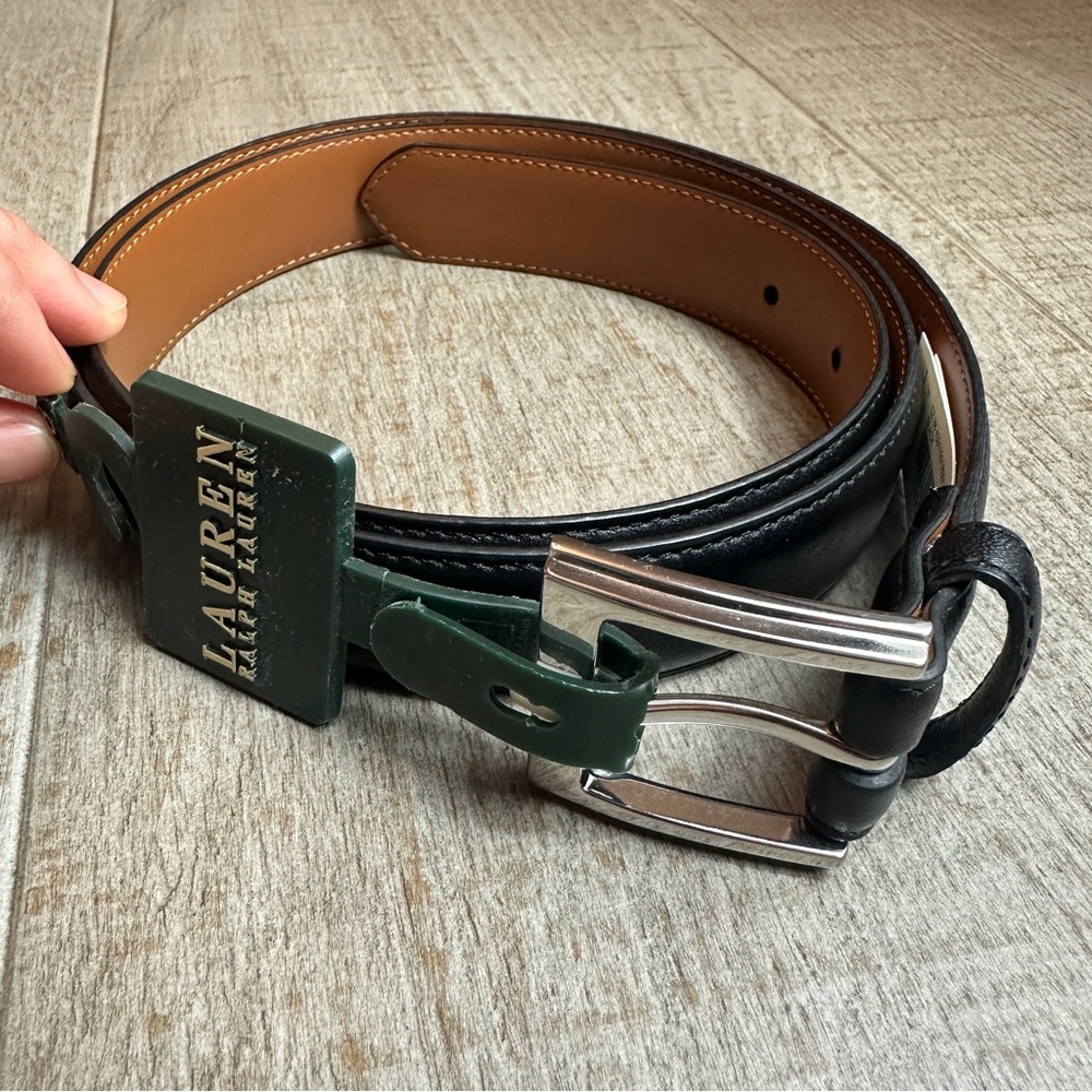 Lauren Ralph Lauren black leather belt Size 38 Unisex